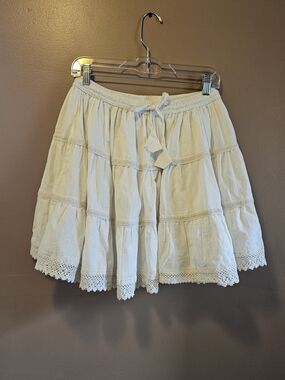 Women's Boho Skirt with Lace Hem